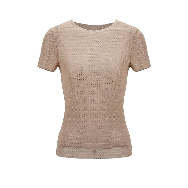 Damen Figurbetontes T-Shirt mit strukturiertem Design EB