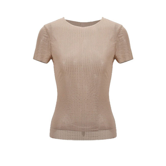 Damen Figurbetontes T-Shirt mit strukturiertem Design EB