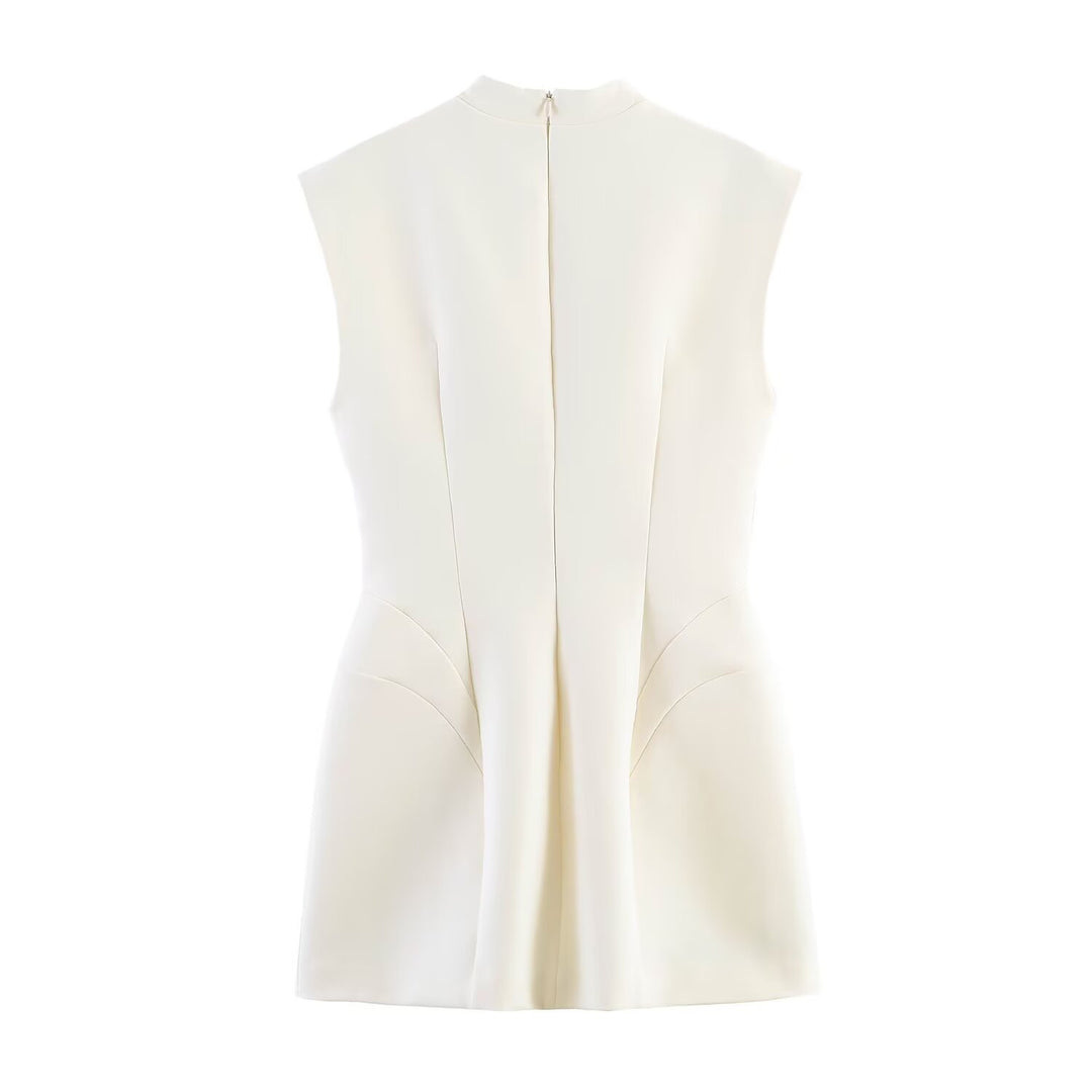 Damen figurbetontes Sommerkleid mit V-Ausschnitt und Rückenschlitz EB