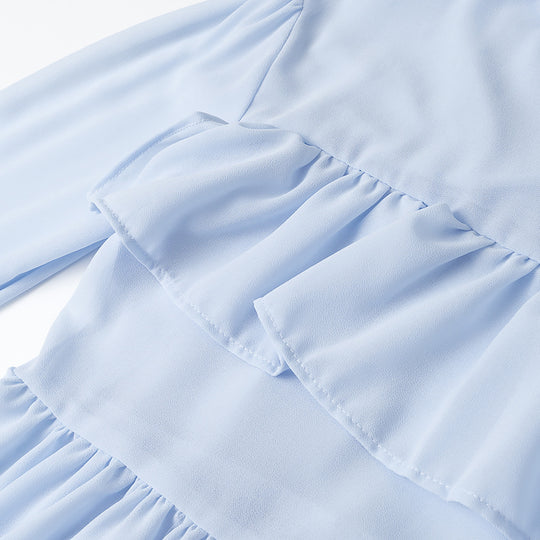 Damen elegante leichte Bluse mit Rüschenelementen EB