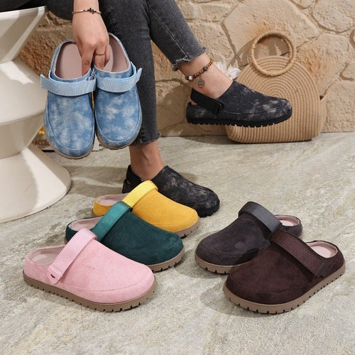 Damen Komfortable Clogs mit verstellbarem Riemen EB