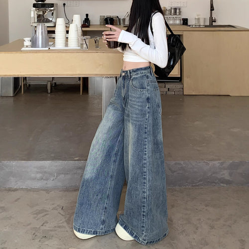 Damen Hochtaillierte Weitjeans im trendigen Streetstyle EB