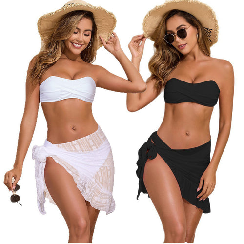 Damen Bandeau-Bikini mit eleganter Wickel-Rock EB