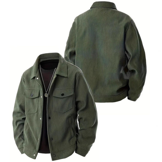 Herren nan Cordjacke im klassischen Arbeiterjacken-Schnitt mit Druckknöpfen und Brusttaschen EB