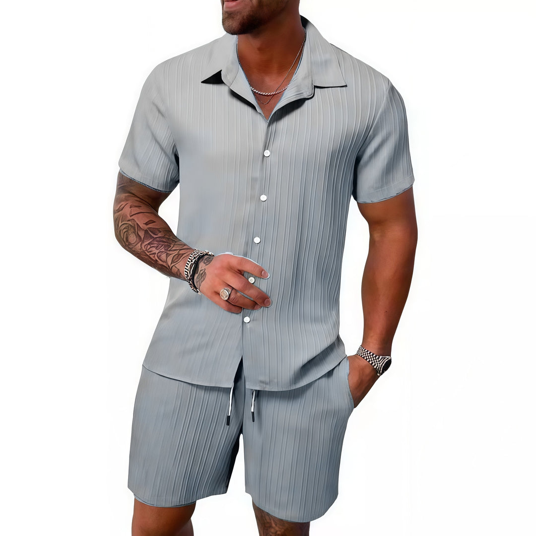 Herren atmungsaktives Sport-Set mit Kurzarm-Hemd und Shorts EB