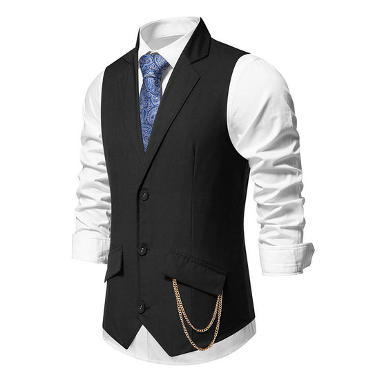 Herren elegante Anzugweste mit praktischen Taschen und modischen Akzenten EB