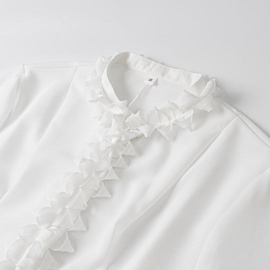 Damen Elegant geschnittene Bluse mit Rüschendetails EB