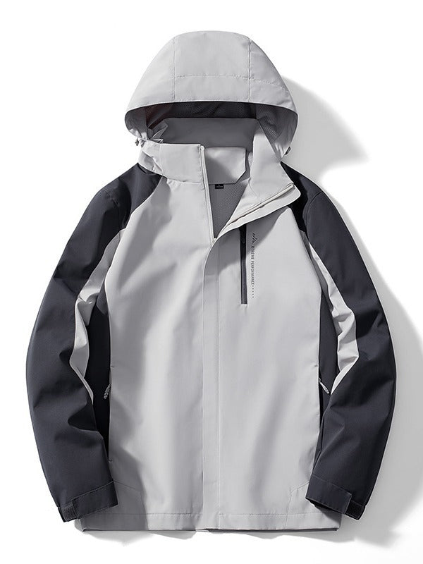 Damen Leichte zweifarbige Softshelljacke mit Kapuze, atmungsaktivem Meshfutter und Brustreißverschluss EB