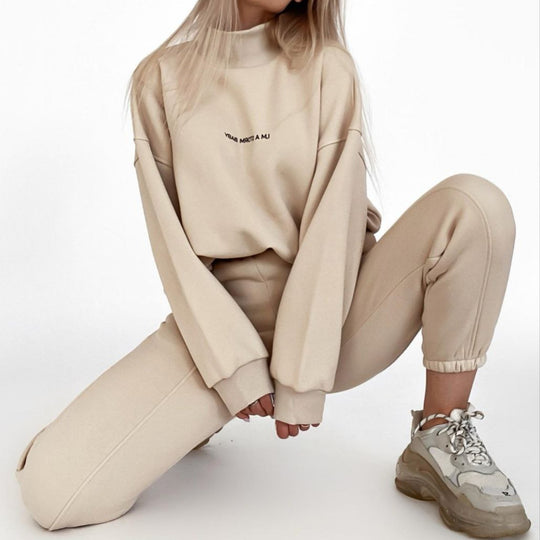 Damen Oversized Sweatshirt und Jogginghose Set EB