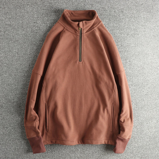 Herren Fleecejacke mit halbem Reißverschluss und seitlichen Eingrifftaschen EB