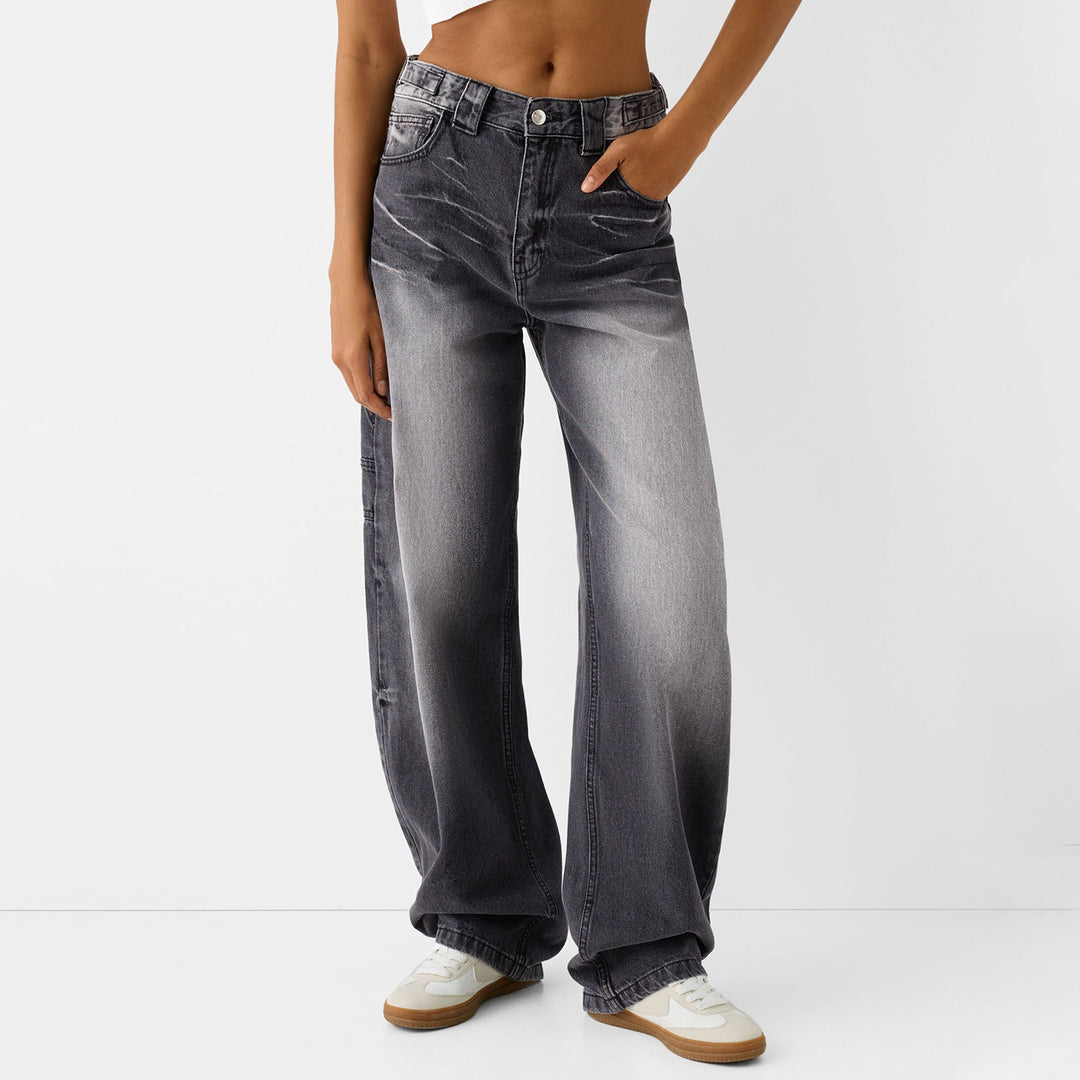 Damen High-Waist Mom-Jeans im lässigen Relaxed-Fit EB