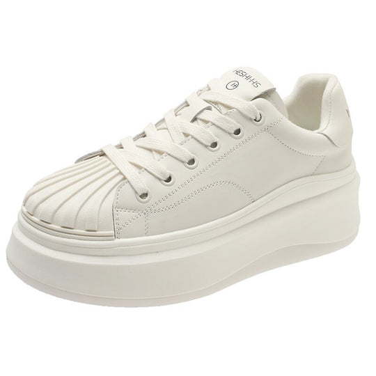 Damen Sneaker mit modischem Plateau und plissierter Vorderkappe EB