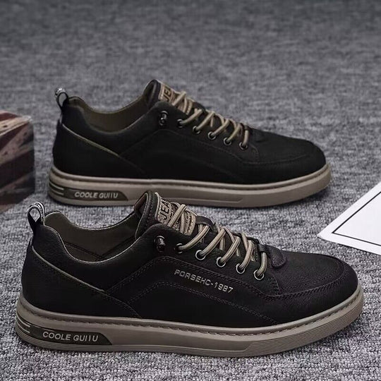 Damen Leder Sneakers mit modischen Akzenten und dämpfendem Sohlenprofil EB