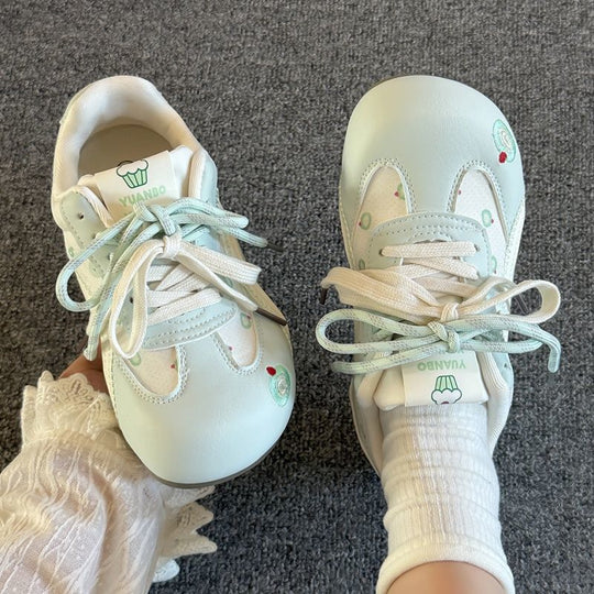 Damen Sportliche Sneakers mit Bärenapplikation und atmungsaktiver Sohle EB