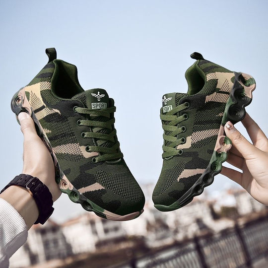 Damen Sportliche Camouflage Sneakers mit dämpfender Sohle EB