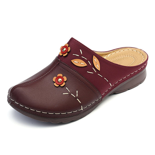Damen Bequeme Clogs mit floralem Design und ergonomischem Fußbett EB