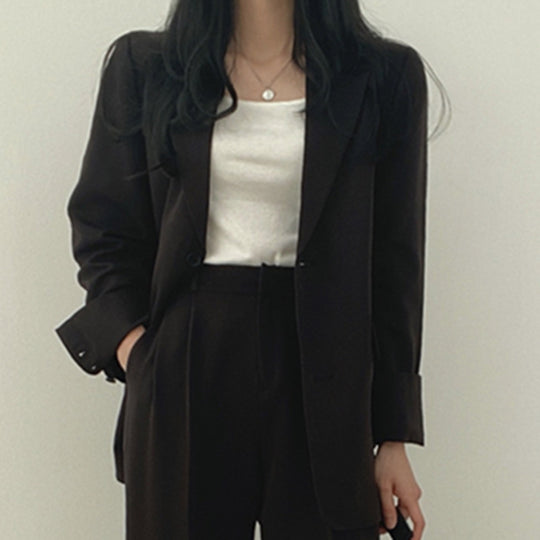 Damen elegantes Blazer-Set mit weitem Schnitt EB