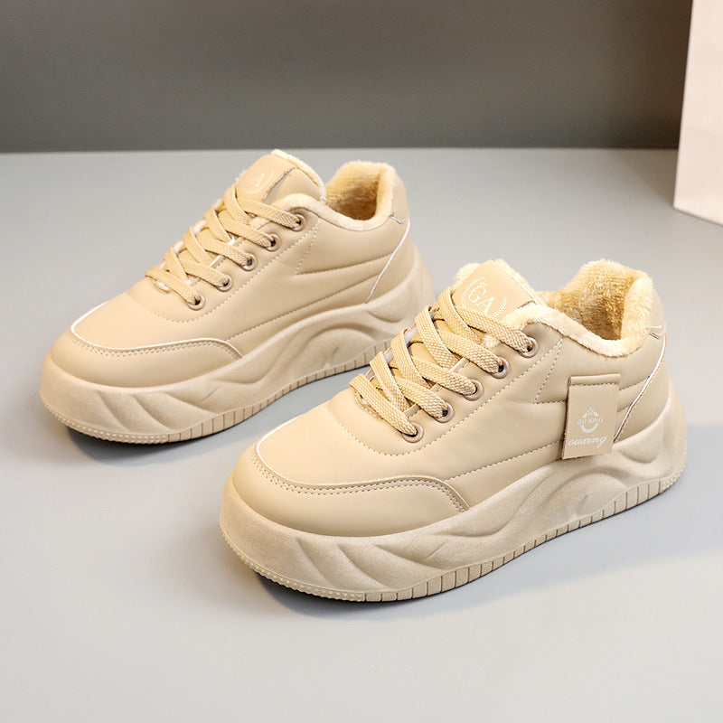 Damen modische Sneakers mit warmem Innenfutter und robuster Profilsohle EB