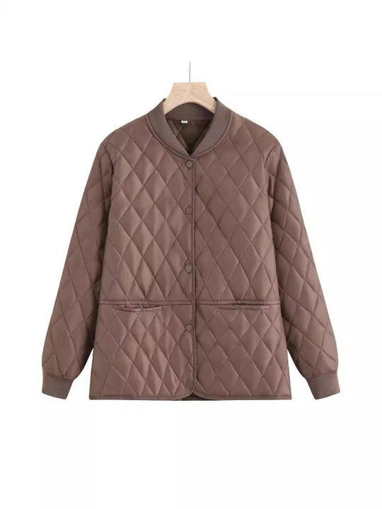 Damen gesteppte Übergangsjacke mit praktischen Taschen und modernem Schnitt EB