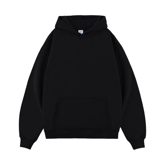 Unisex minimalistischer Oversize-Kapuzenpullover mit gedoppelter Kapuze, tiefer Schulter und breitem Rippbund EB