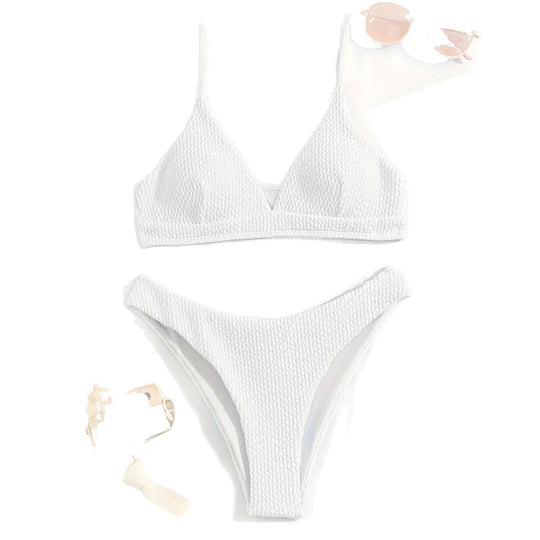 Damen Triangle-Bikini mit Struktur und schmalen Trägern EB