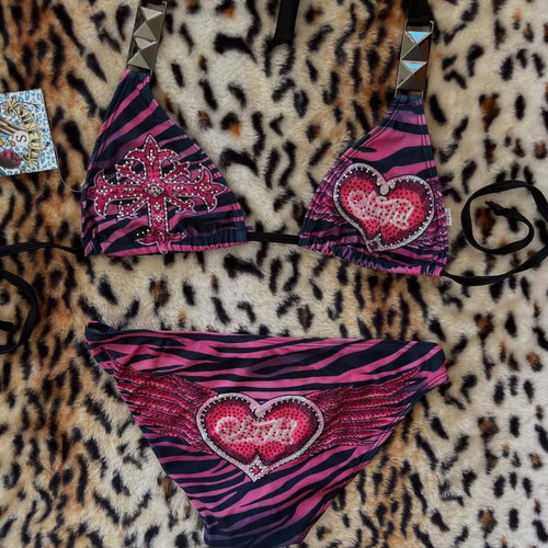 Damen Triangel-Bikini mit Verzierungen EB