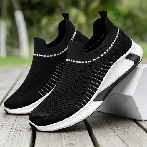 Unisex nan nahtloser Strick-Slip-On Laufschuh mit sockenähnlichem Schaft und hexagonaler Dämpfungssohle EB