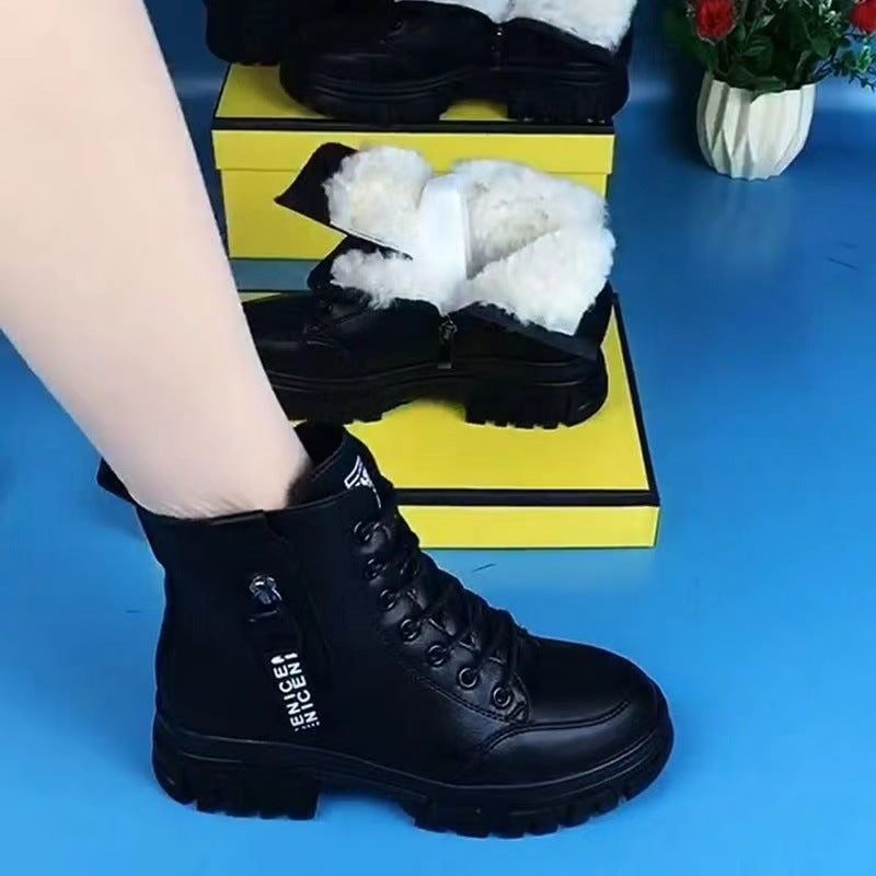 Damen Kuschelige Winterstiefel mit flauschigem Innenfutter und rutschfester Sohle EB