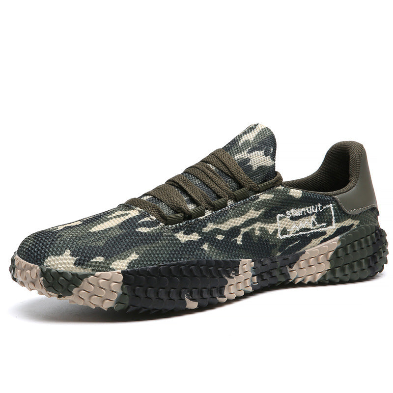Herren Camouflage Strick-Sneaker mit griffiger Wabenprofilsohle und gepolstertem Knöchelkragen EB
