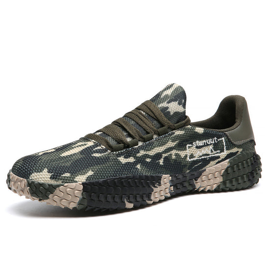 Herren Camouflage Strick-Sneaker mit griffiger Wabenprofilsohle und gepolstertem Knöchelkragen EB
