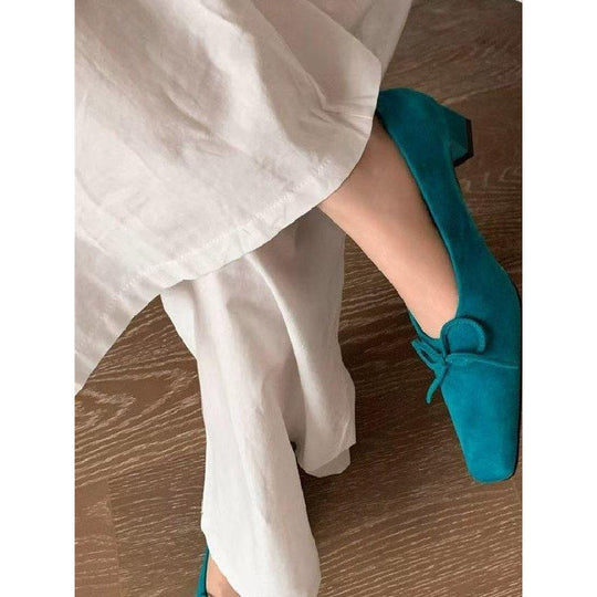 Damen elegante spitze Slipper mit dekorativen Schleifen EB