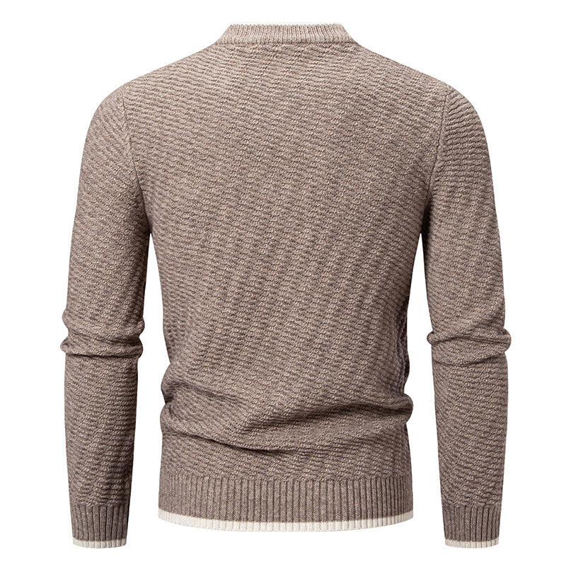 Herren strukturierter Pullover mit hochabschließendem Kragen EB
