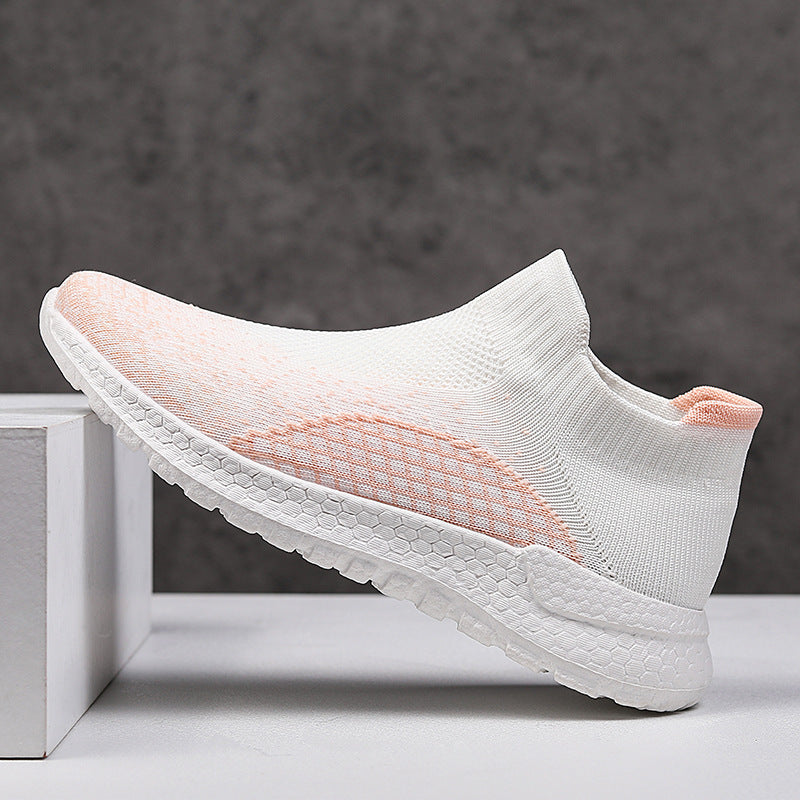 Damen Freizeit-Laufschuhe mit atmungsaktivem Strickdesign und rutschfester Sohle EB