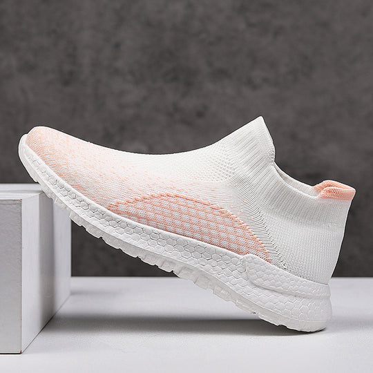 Damen Freizeit-Laufschuhe mit atmungsaktivem Strickdesign und rutschfester Sohle EB