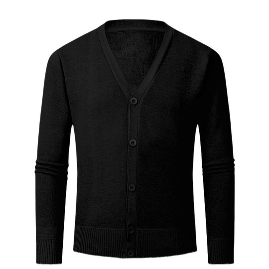 Herren Strickjacke mit V-Ausschnitt und knopflosem Design EB