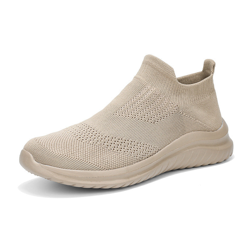 Unisex nan atmungsaktiver Strickslipper Sockenschuh mit elastischem Schaft und stoßdämpfender Sohle EB