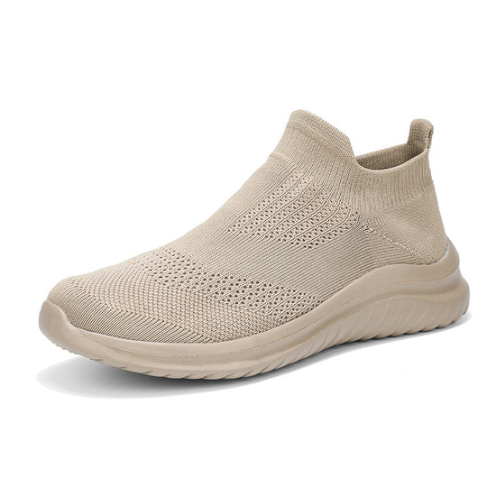 Unisex nan atmungsaktiver Strickslipper Sockenschuh mit elastischem Schaft und stoßdämpfender Sohle EB