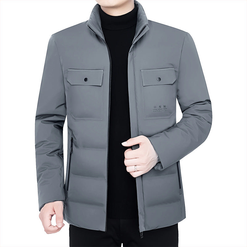 Herren Thermisch gepolsterte Cityjacke mit Stehkragen und Brustklappen EB