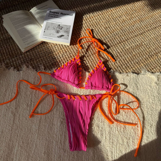 Damen Triangel-Bikini mit raffinierten Schnürdetails EB