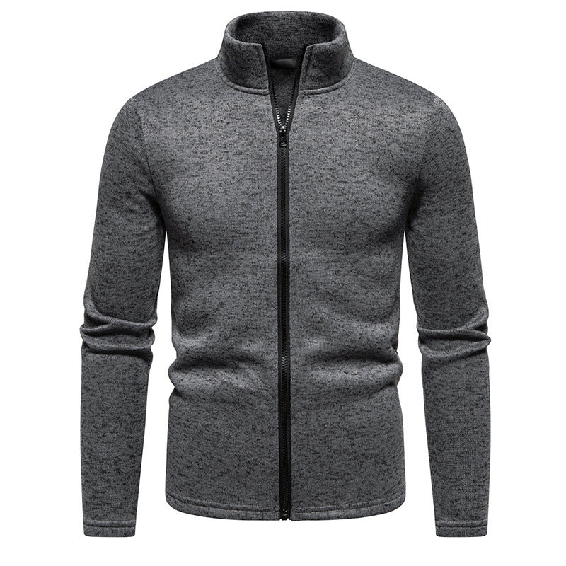 Herren Fleecejacke mit Stehkragen und durchgehendem Reißverschluss EB
