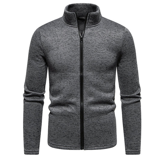 Herren Fleecejacke mit Stehkragen und durchgehendem Reißverschluss EB