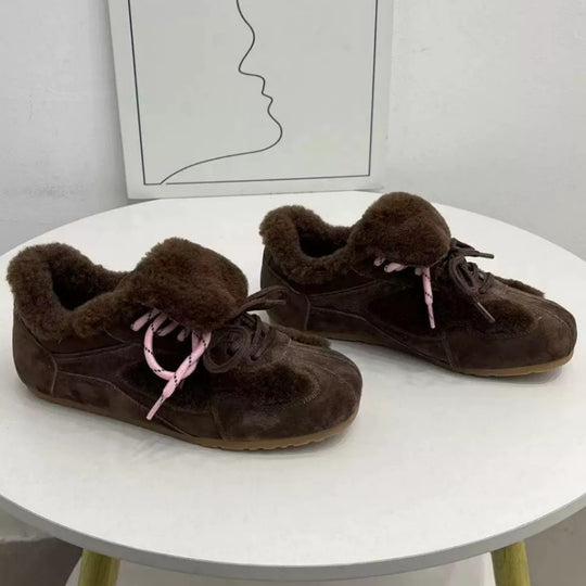 Damen Sportliche Fleece-Sneaker mit weichem Innenfutter und rutschfester Sohle EB
