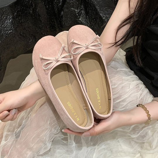 Damen Ballerinas mit feiner Schleifenapplikation EB