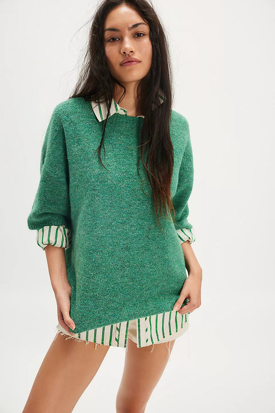Damen Stylish halbtransparentes Sweatshirt mit Spitze und lässigem Schnitt EB