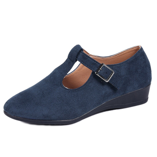 Damen Wedge-Pantoletten mit eleganter Schnallen-Applikation EB