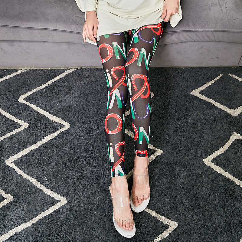 Damen Leggings mit modischem Schriftzug EB