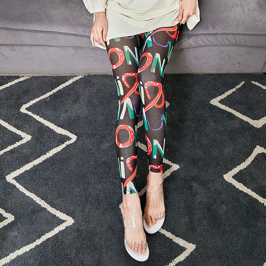 Damen Leggings mit modischem Schriftzug EB