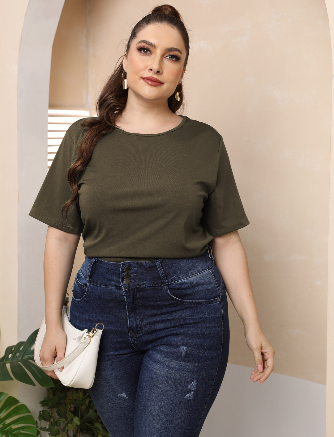 Damen modisches Basic T-Shirt EB