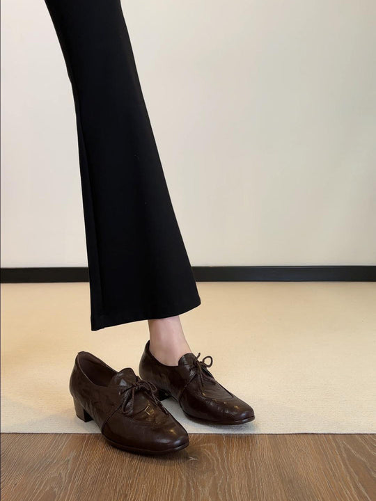 Damen Elegante und bequeme Schnürschuhe mit Blockabsatz EB