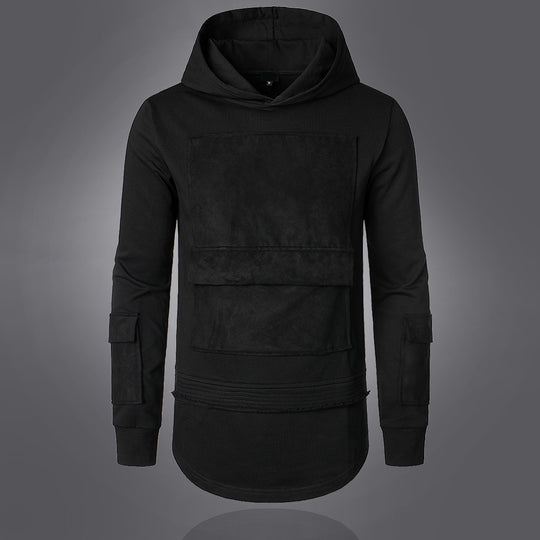 Herren modischer Hoodie mit integrierten Taschen und einzigartigem Design EB